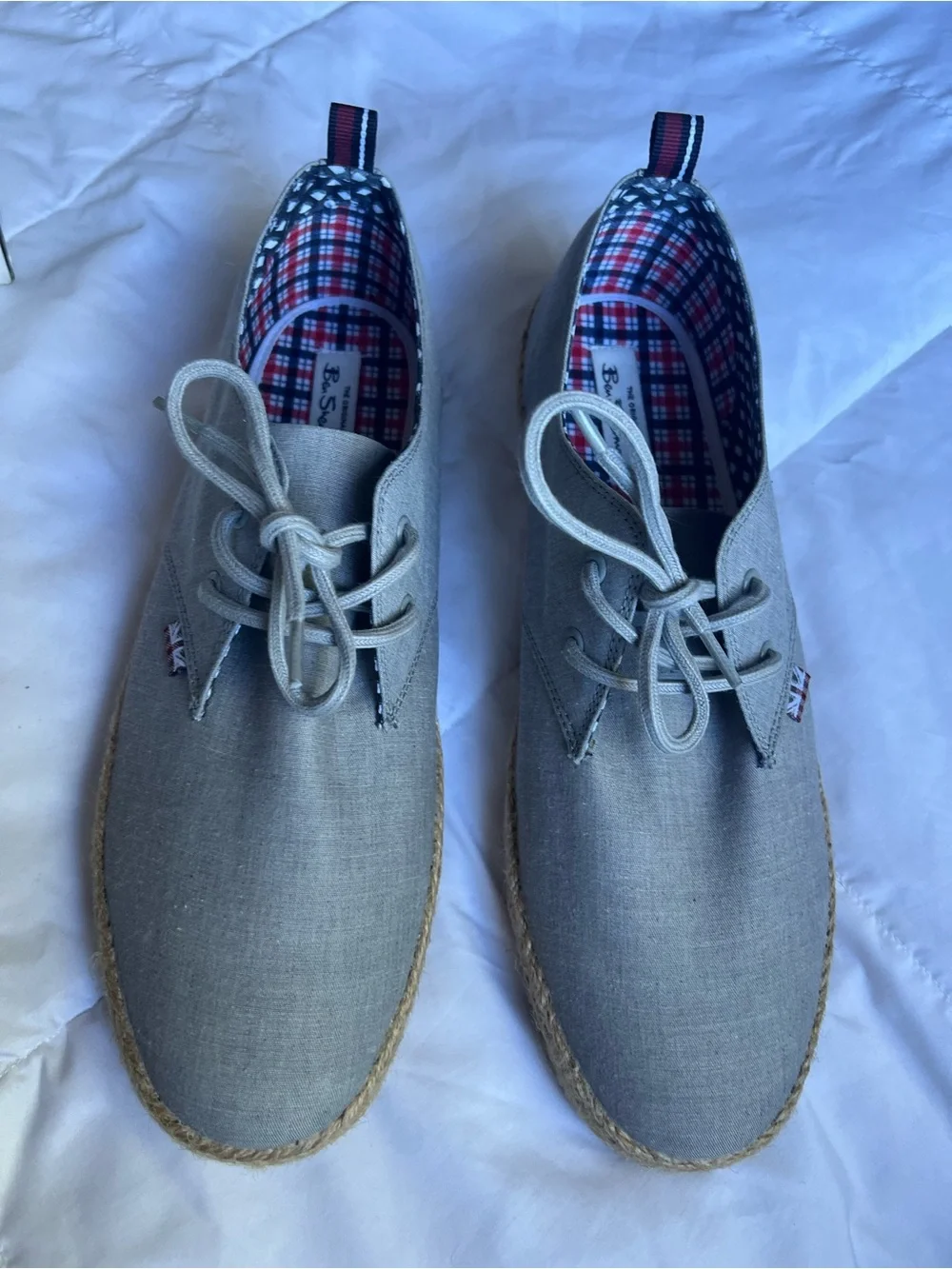Ben Sherman Gray Canvas Boat Shoes with Jute Sole
